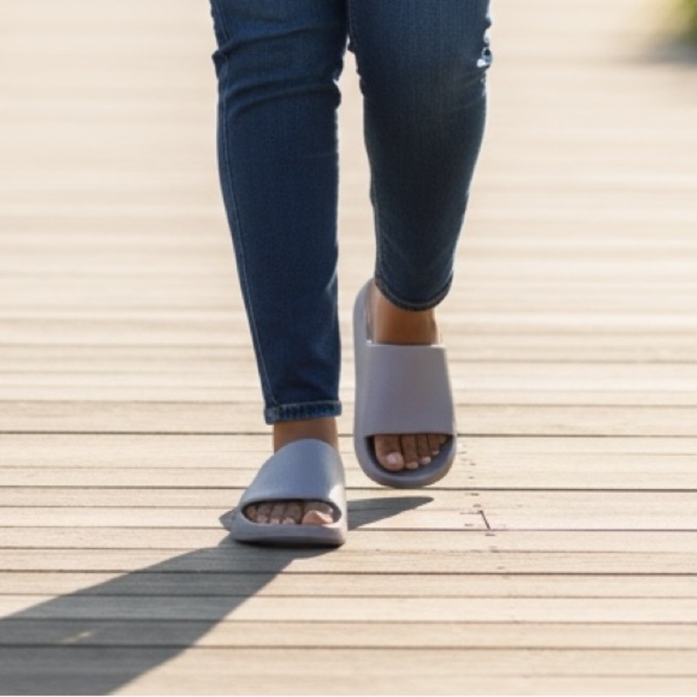 Women's Gray Slide Sandals - Picture 2 of 10
